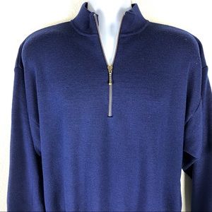 Meister Vintage Wool 1/4 Zip Ski Sweater Navy